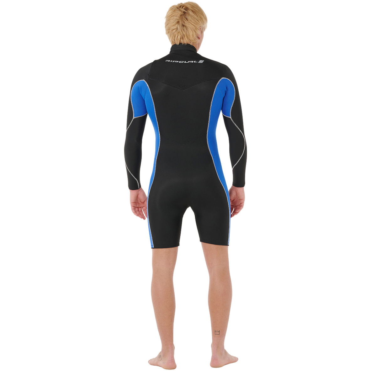 2026 Rip Curl Hombres Dawn Patrol 2mm Chest Zip Manga Larga Shorty Neopreno 11QMSP - Electric Cobalt
